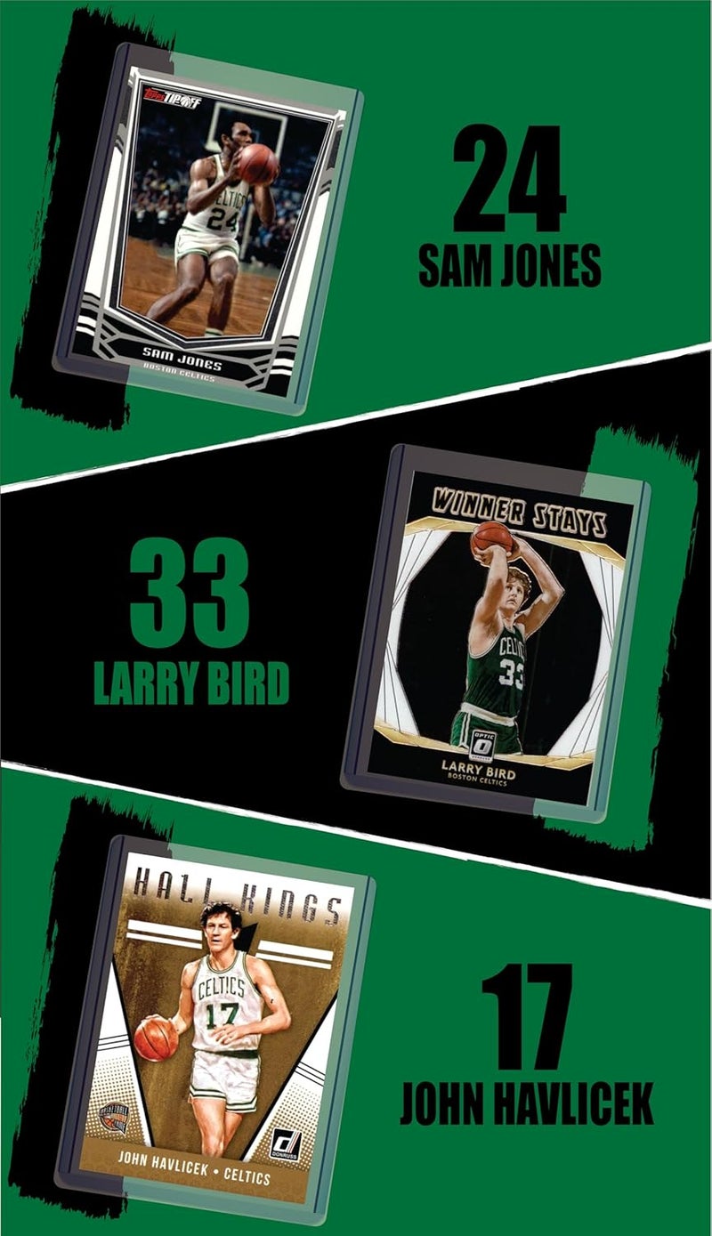 Chaser Boston Celtics Legends Cards: Larry Bird, John Havlicek, Bill Russell, Paul Pierce, Robert Parrish, Kevin Mchale, and Sam Jones (7) Assorted GOAT Card Gift Pack - Image 2